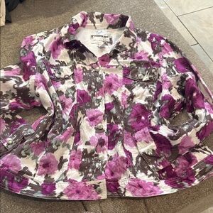 Lucy & Laurel Linen Jacket with Earthy Tones